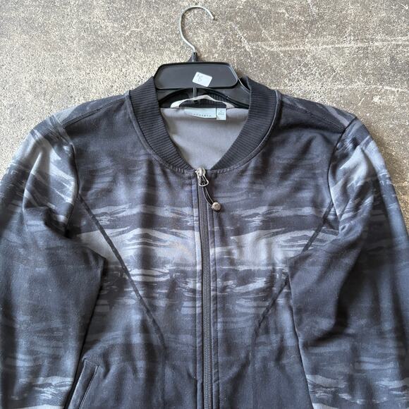 Athleta Performance Track Jacket Womens S Gray Zip Pockets Stretch Athleisure - Picture 2 of 8